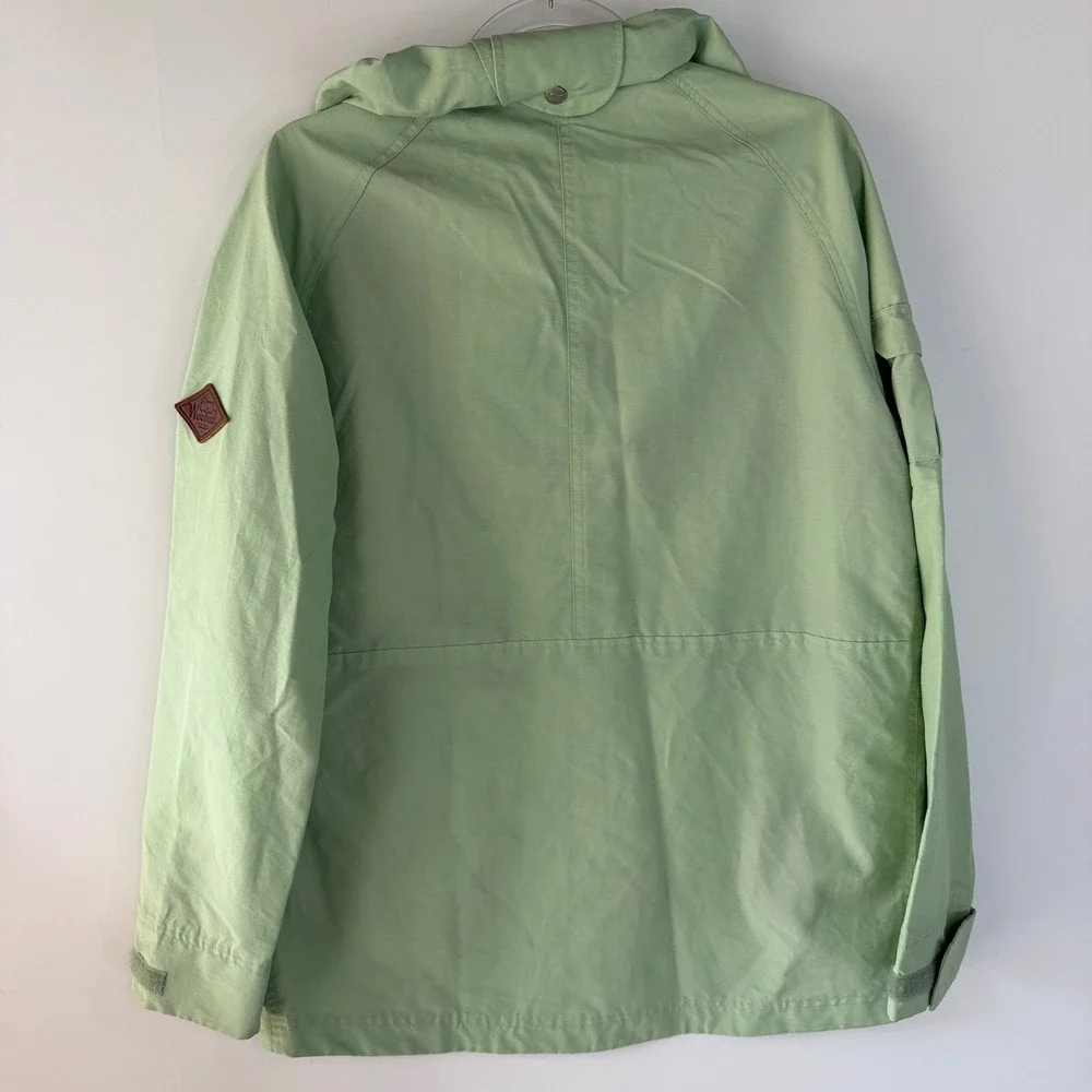 Vintage Woolrich Waxed Heritage Rain Jacket Mens S Sprout Green Utility Hooded